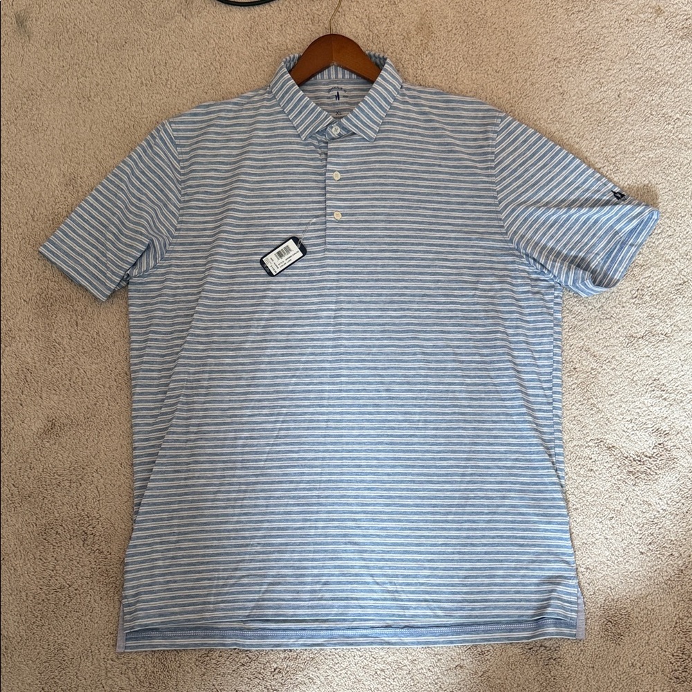 Johnnie O Blue Striped Men's Golf Polo Shirt